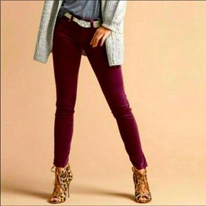 Corduroy skinny jeans - eggplant